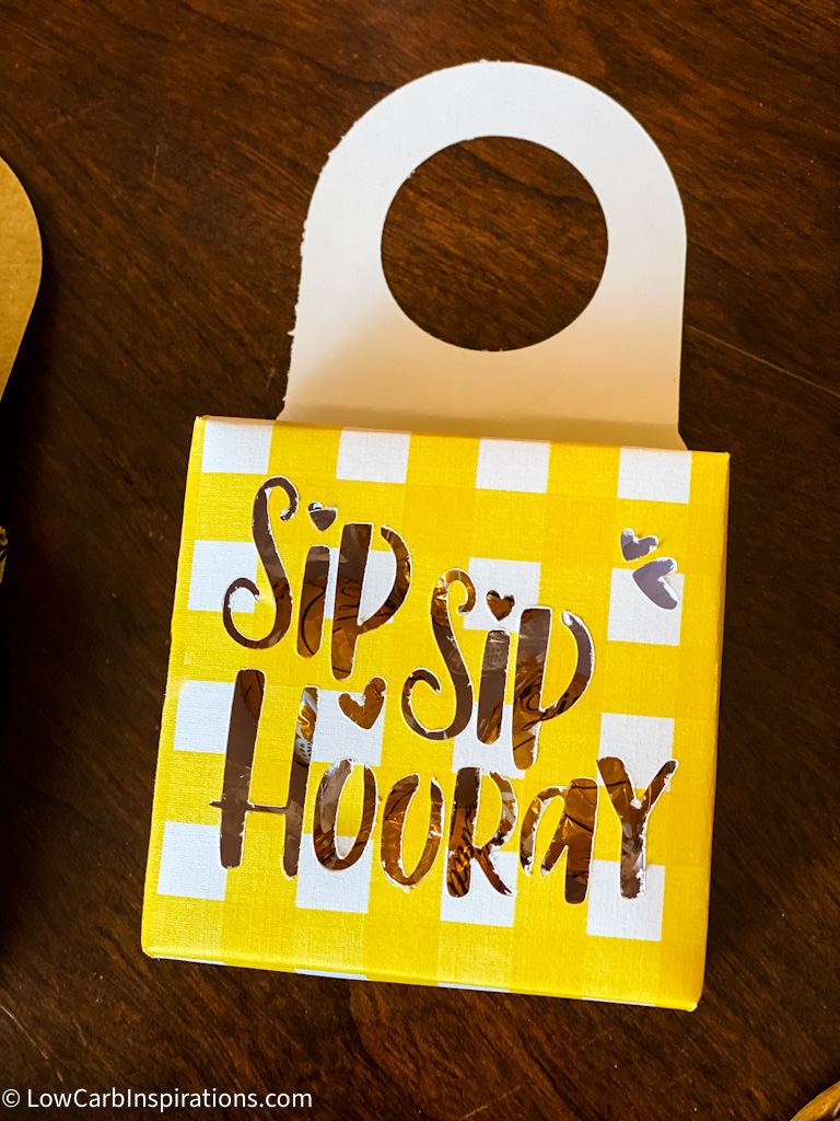 Sip Sip Hooray Wine Bottle Hanging Box Printable (SVG and PDF formats)