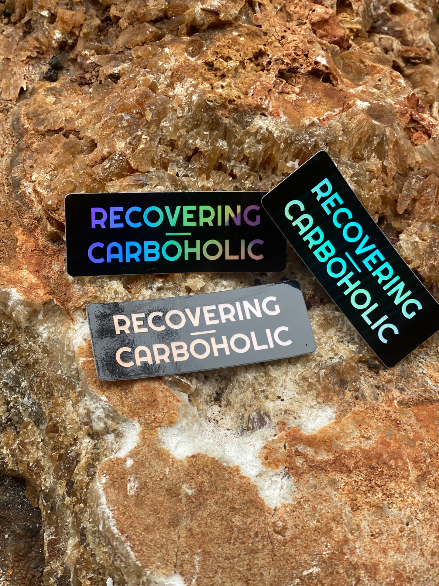 Holographic Recovering Carboholic Sticker