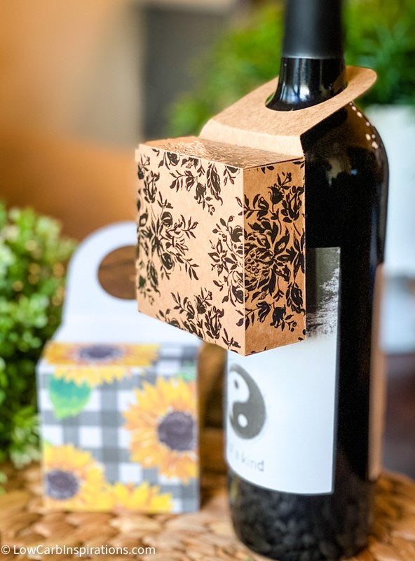 Wine Bottle Hanging Box Printable (SVG and PDF formats)