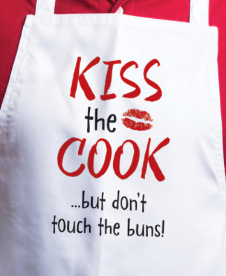 Kiss The Chef Apron - Kitchen Wear Cupcake Food Bake Cooking Funny Banter