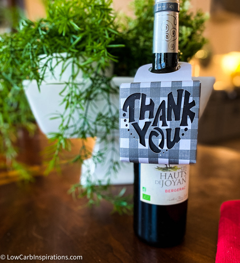 Thank You Wine Bottle Hanging Box Printable (SVG and PDF formats)