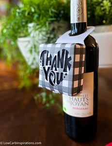 Thank You Wine Bottle Hanging Box Printable (SVG and PDF formats)