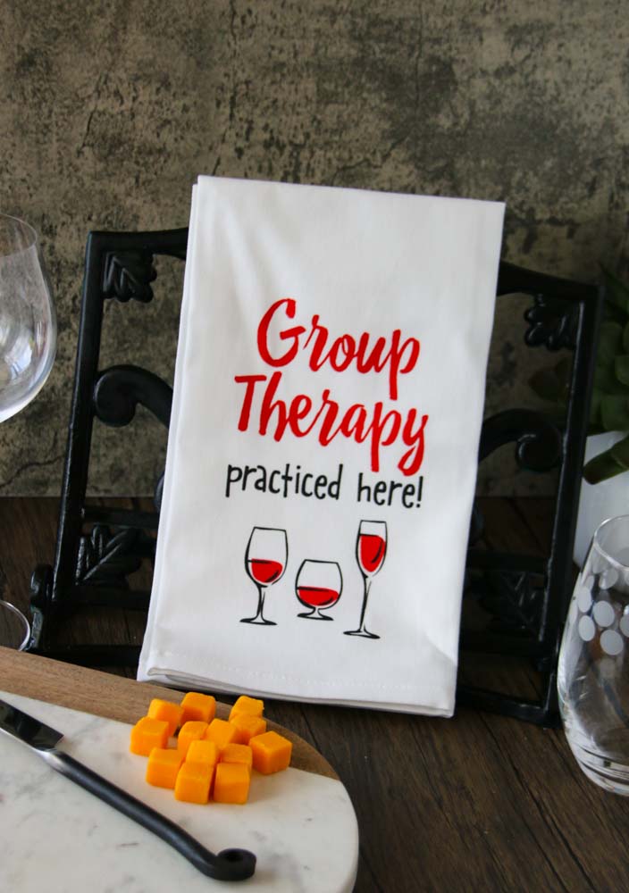 Group Therapy Practiced Here Kitchen Towel