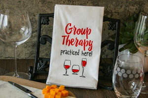 Group Therapy Practiced Here Kitchen Towel